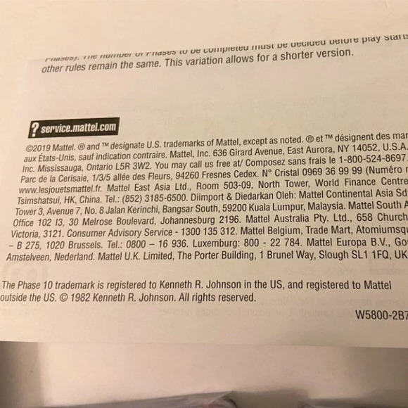 2019 Phase 10 Card Game Mattel New Open Box With Instructions - Picture 6 of 8
